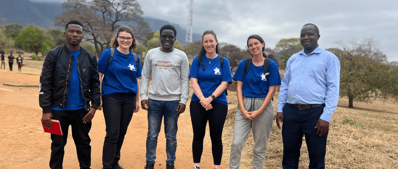 Jamie and Rebecca in a group photo in Malawi